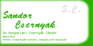 sandor csernyak business card